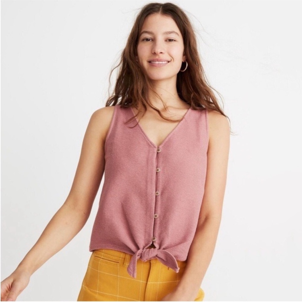 Madewell Tan Knotted Tank